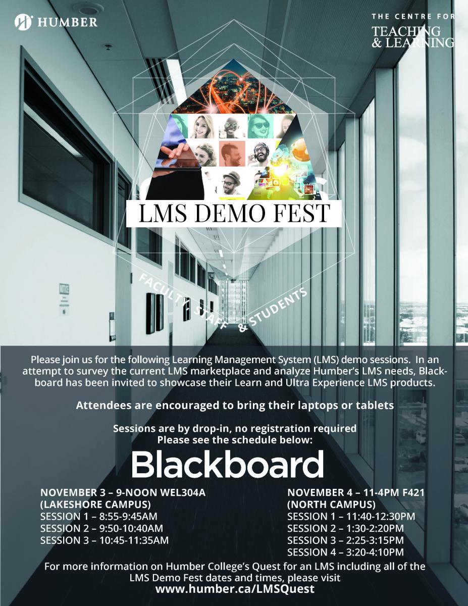 CTL LMS DEMO FEST Blackboard Humber Communiqué